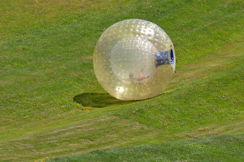 Zorbing in Solang Valley